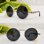 نظارة شمس فيجاس موديل ريترو اسود فريم سيلفر