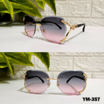 نظارة شمس حريمي موديل 2026 كارتيه اسود مدرج روز