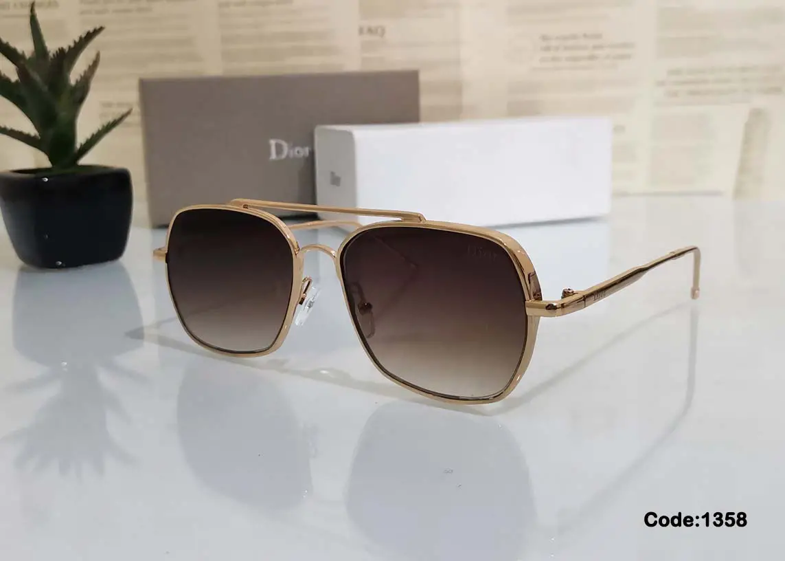 YM-1358 نظارة شمسية Dior 2026 بنى مدرج - الصورة 1